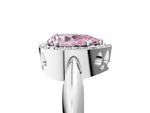 Fancy Pink Pear Cut Diamond Halo Engagement Ring in Silver with Plain Split Shank and Prong Setting_17