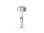 Fancy Pink Pear Cut Diamond Halo Engagement Ring in White gold with Plain Split Shank and Prong Setting_2