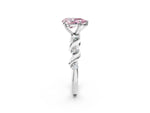 Fancy Pink Pear Cut Diamond Solitaire Ring in White gold with Twisted Ribbon Band and Round Accents_2