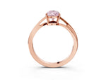 Fancy Pink Pear Cut Diamond Solitaire Twist Band Ring in Rose gold with Prong Setting_3