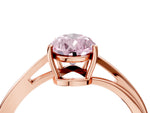 Fancy Pink Pear Cut Diamond Solitaire Twist Band Ring in Rose gold with Prong Setting_4