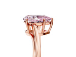 Fancy Pink Pear Cut Diamond Solitaire Twist Band Ring in Rose gold with Prong Setting_5