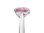 Fancy Pink Radiant Cut Diamond Cathedral Solitaire Engagement Ring in Silver with Prong Setting_5