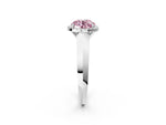 Fancy Pink Round Cut Diamond Halo Ring in White gold with Cathedral Band and Prong Setting_2