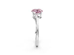 Fancy Pink Round Cut Diamond Solitaire Twist Band Ring in White gold with Prong Setting_2