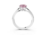 Fancy Pink Round Cut Diamond Solitaire Twist Band Ring in White gold with Prong Setting_3