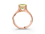Fancy Yellow Asscher Cut Diamond Solitaire Ring in Rose gold with Smooth Wide Band and Prong Setting_3
