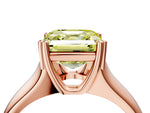 Fancy Yellow Asscher Cut Diamond Solitaire Ring in Rose gold with Smooth Wide Band and Prong Setting_4