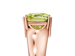 Fancy Yellow Asscher Cut Diamond Solitaire Ring in Rose gold with Smooth Wide Band and Prong Setting_5