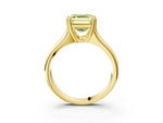 Fancy Yellow Asscher Cut Diamond Solitaire Ring in Yellow gold with Smooth Wide Band and Prong Setting_3