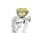 Fancy Yellow Cushion Cut Diamond Solitaire Ring in Silver with Pavé Twist Band and Prong Setting_11