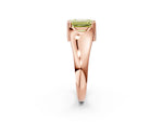 Fancy Yellow Emerald Cut Diamond Solitaire Ring in Rose gold with Smooth Wide Band and Prong Setting_2