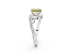Fancy Yellow Emerald Cut Diamond Solitaire Ring in Silver with Pavé Twist Band and Prong Setting_8