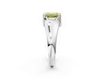 Fancy Yellow Emerald Cut Diamond Solitaire Ring in Silver with Smooth Wide Band and Prong Setting_14