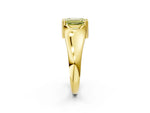 Fancy Yellow Emerald Cut Diamond Solitaire Ring in Yellow gold with Smooth Wide Band and Prong Setting_2