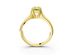 Fancy Yellow Emerald Cut Diamond Solitaire Ring in Yellow gold with Smooth Wide Band and Prong Setting_3