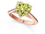 Fancy Yellow Heart Cut Diamond Cathedral Solitaire Engagement Ring in Rose gold with Prong Setting_1