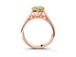 Fancy Yellow Heart Cut Diamond Cathedral Solitaire Engagement Ring in Rose gold with Prong Setting_3