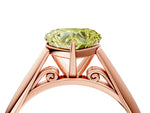 Fancy Yellow Heart Cut Diamond Cathedral Solitaire Engagement Ring in Rose gold with Prong Setting_4