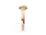 Fancy Yellow Heart Cut Diamond Halo Ring in Rose gold with Cathedral Band and Prong Setting_2