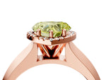 Fancy Yellow Heart Cut Diamond Halo Ring in Rose gold with Cathedral Band and Prong Setting_4