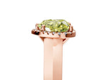 Fancy Yellow Heart Cut Diamond Halo Ring in Rose gold with Cathedral Band and Prong Setting_5