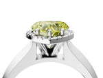 Fancy Yellow Heart Cut Diamond Halo Ring in Silver with Cathedral Band and Prong Setting_16