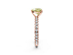 Fancy Yellow Heart Cut Diamond Pavé Solitaire Ring in Rose gold with Round Pavé Band and Prong Setting_2