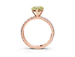 Fancy Yellow Heart Cut Diamond Pavé Solitaire Ring in Rose gold with Round Pavé Band and Prong Setting_3