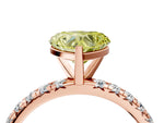 Fancy Yellow Heart Cut Diamond Pavé Solitaire Ring in Rose gold with Round Pavé Band and Prong Setting_4