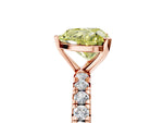 Fancy Yellow Heart Cut Diamond Pavé Solitaire Ring in Rose gold with Round Pavé Band and Prong Setting_5
