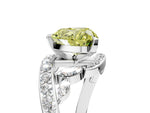 Fancy Yellow Heart Cut Diamond Solitaire Ring in Silver with Pavé Twist Band and Prong Setting_11