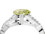 Fancy Yellow Heart Cut Diamond Solitaire Ring in White gold with Interwoven Pavé Band and Prong Setting_4