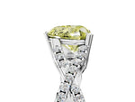 Fancy Yellow Heart Cut Diamond Solitaire Ring in White gold with Interwoven Pavé Band and Prong Setting_5