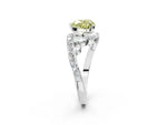 Fancy Yellow Heart Cut Diamond Solitaire Ring in White gold with Pavé Twist Band and Prong Setting_2