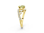Fancy Yellow Heart Cut Diamond Solitaire Ring in Yellow gold with Pavé Twist Band and Prong Setting_2