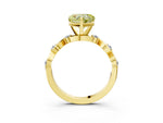 Fancy Yellow Heart Cut Diamond Solitaire Ring in Yellow gold with Twisted Ribbon Band and Round Accents_3