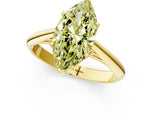 Fancy Yellow Marquise Cut Diamond Cathedral Solitaire Engagement Ring in Yellow gold with Prong Setting_1