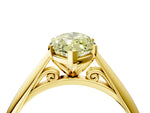 Fancy Yellow Marquise Cut Diamond Cathedral Solitaire Engagement Ring in Yellow gold with Prong Setting_4