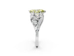 Fancy Yellow Marquise Cut Diamond Halo Ring in White gold with Marquise and Pavé Band in Prong Setting_2