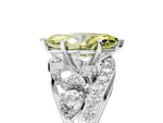 Fancy Yellow Marquise Cut Diamond Halo Ring in White gold with Marquise and Pavé Band in Prong Setting_5