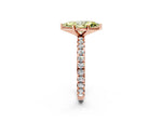 Fancy Yellow Marquise Cut Diamond Pavé Solitaire Ring in Rose gold with Round Pavé Band and Prong Setting_2