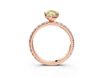 Fancy Yellow Marquise Cut Diamond Pavé Solitaire Ring in Rose gold with Round Pavé Band and Prong Setting_3