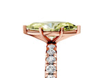 Fancy Yellow Marquise Cut Diamond Pavé Solitaire Ring in Rose gold with Round Pavé Band and Prong Setting_5