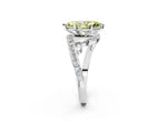 Fancy Yellow Marquise Cut Diamond Solitaire Ring in Platinum with Pavé Twist Band and Prong Setting_14