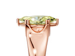 Fancy Yellow Marquise Cut Diamond Solitaire Ring in Rose gold with Smooth Wide Band and Prong Setting_5