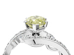 Fancy Yellow Marquise Cut Diamond Solitaire Ring in Silver with Pavé Twist Band and Prong Setting_16