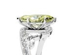 Fancy Yellow Marquise Cut Diamond Solitaire Ring in Silver with Pavé Twist Band and Prong Setting_17