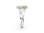 Fancy Yellow Marquise Cut Diamond Solitaire Ring in Silver with Smooth Wide Band and Prong Setting_14