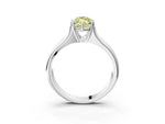 Fancy Yellow Marquise Cut Diamond Solitaire Ring in Silver with Smooth Wide Band and Prong Setting_15